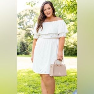 White Dress Plus Size Off the Shoulder
